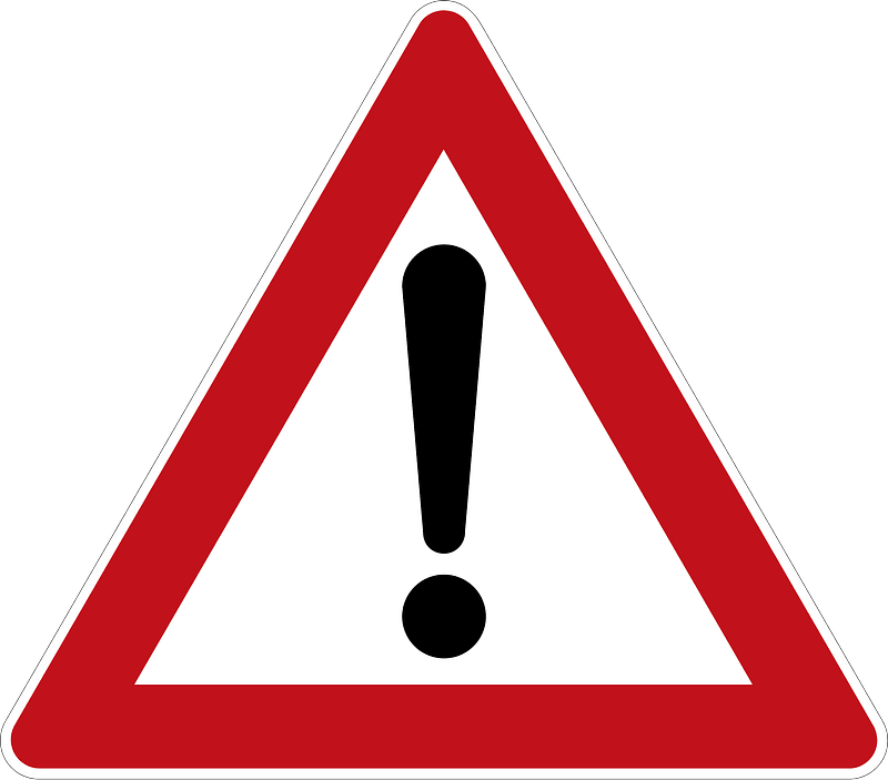 Danger. A supplementary sign can specify the danger.