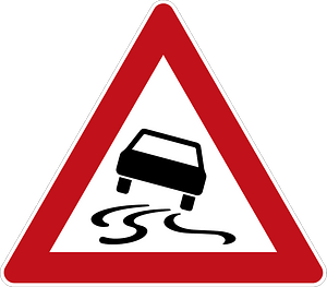 Slipperiness when road is wet or dirty