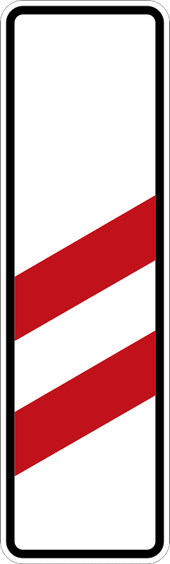 Two-striped warning for railroad crossing - 160 m distance