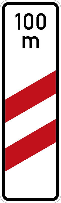 Two-striped warning for railroad crossing - custom distance