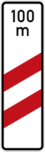 Two-striped warning for railroad crossing - custom distance