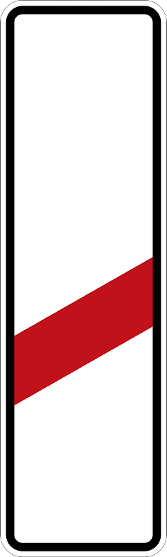 One-striped warning for railroad crossing - 80 m distance