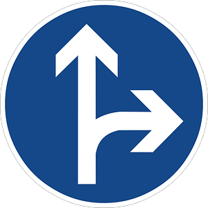 Straight ahead or right ahead