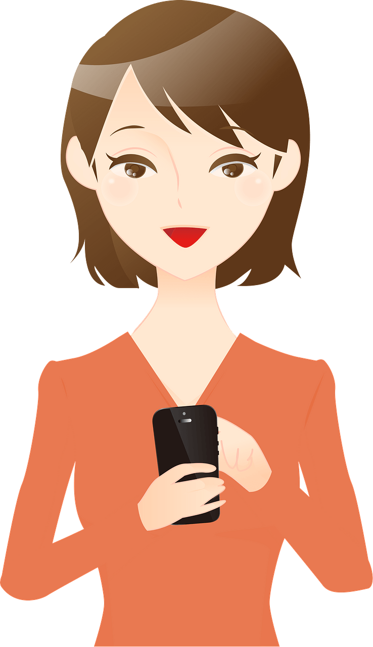 (Laurie) Woman is Looking at Her Smartphone