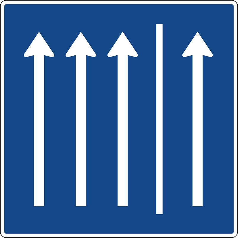 3 Driving Lanes + 1 Hard Shoulder (use permitted)