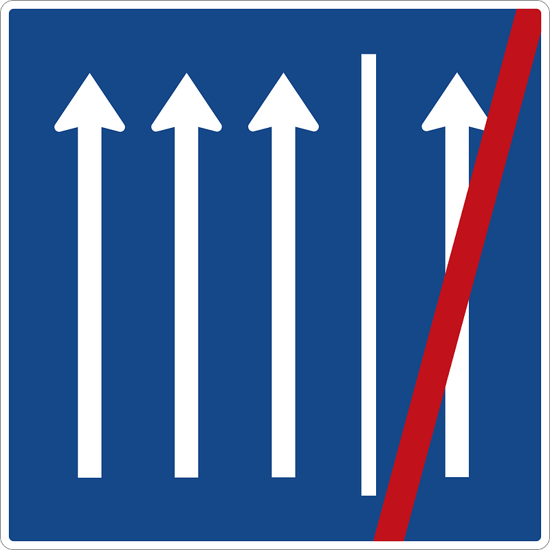 3 Driving Lanes + 1 Hard Shoulder (use not permitted)