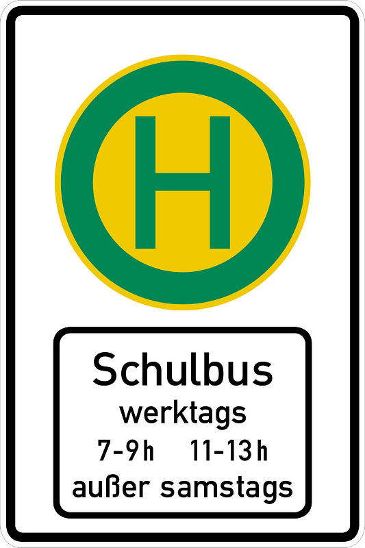 Bus stop for school buses during designated times