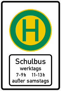 Bus stop for school buses during designated times