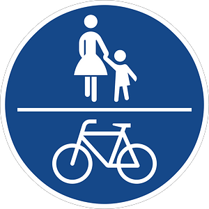 Combined pedestrian and bicycle path