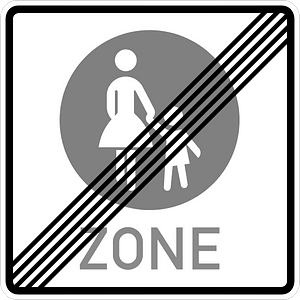 End of a pedestrian zone