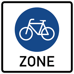 Begin of a bicycle zone