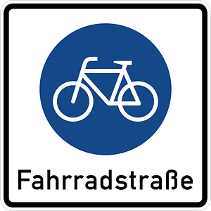 Begin of a bicycle street