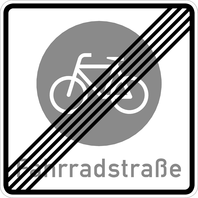 End of bicyclist zone