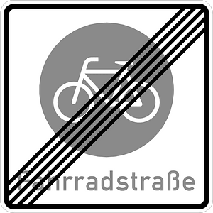 End of bicyclist zone