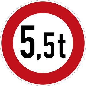 Total Vehicle Weight Limit (5.5 tonnes)