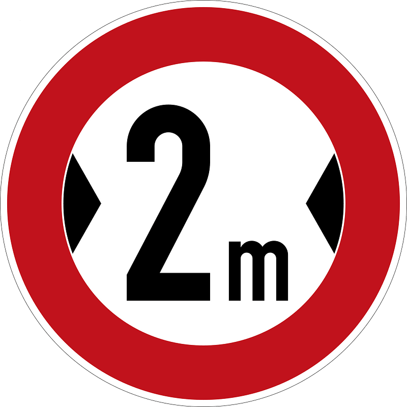 Width Limit (including wing mirrors)