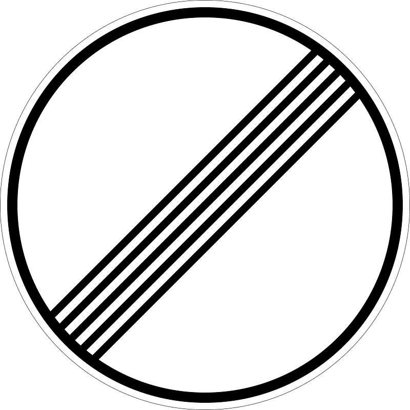 End of previous limitation (i.e., speed or passing)