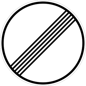 End of previous limitation (i.e., speed or passing)