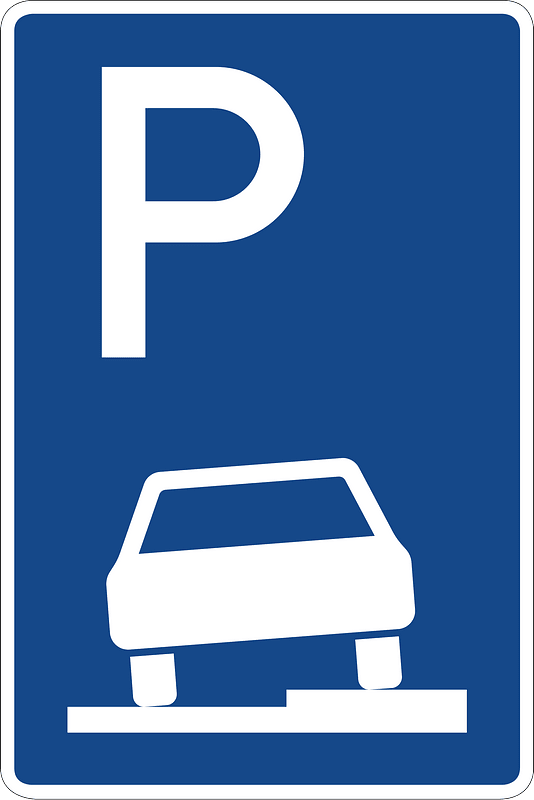 Sidewalk parking for vehicles with a gross vehicle weight up to 2.8 metric tons
