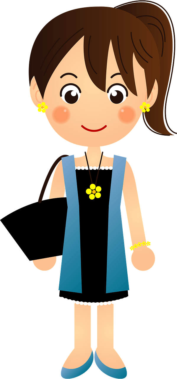 Woman is Wearing a Blue Dress