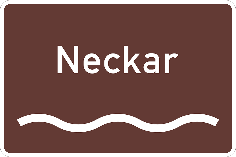 Tourist sign (here: river or channel)