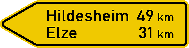 Signpost at junction leading onto a minor road