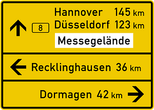 Sign on approaches to junctions