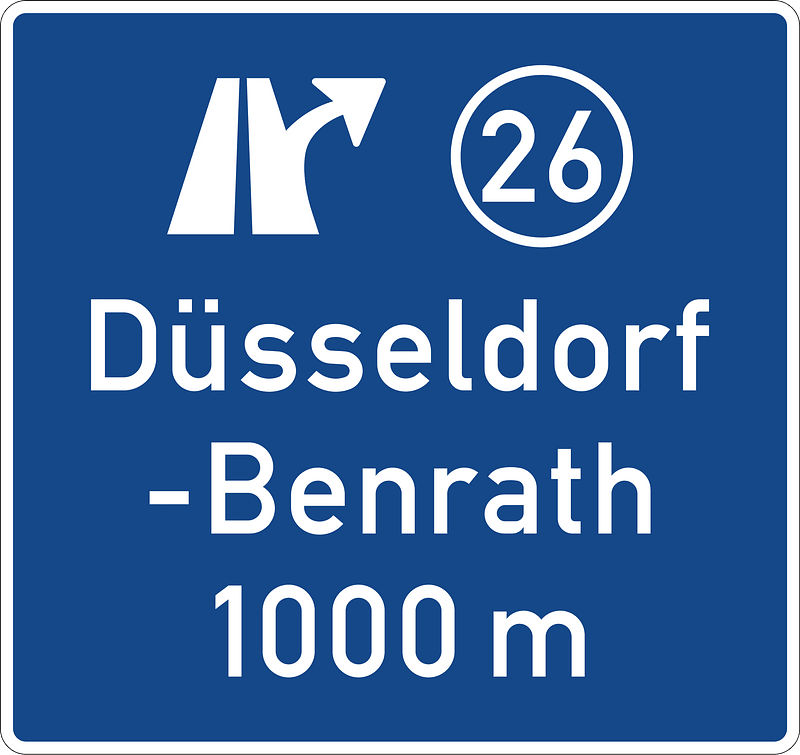 sign  announcing next exit