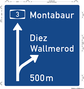 reminder exit sign, showing next exit ahead