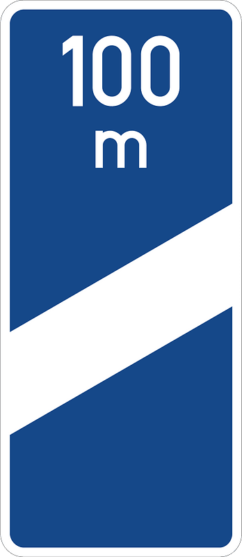 marker (100m before exit)