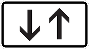 Both directions, two opposite vertical arrows