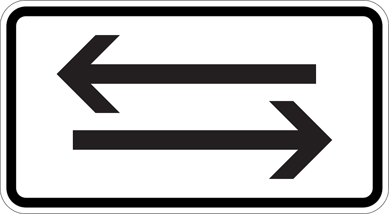 Both directions, two opposing horizontal arrows
