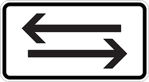 Both directions, two opposing horizontal arrows