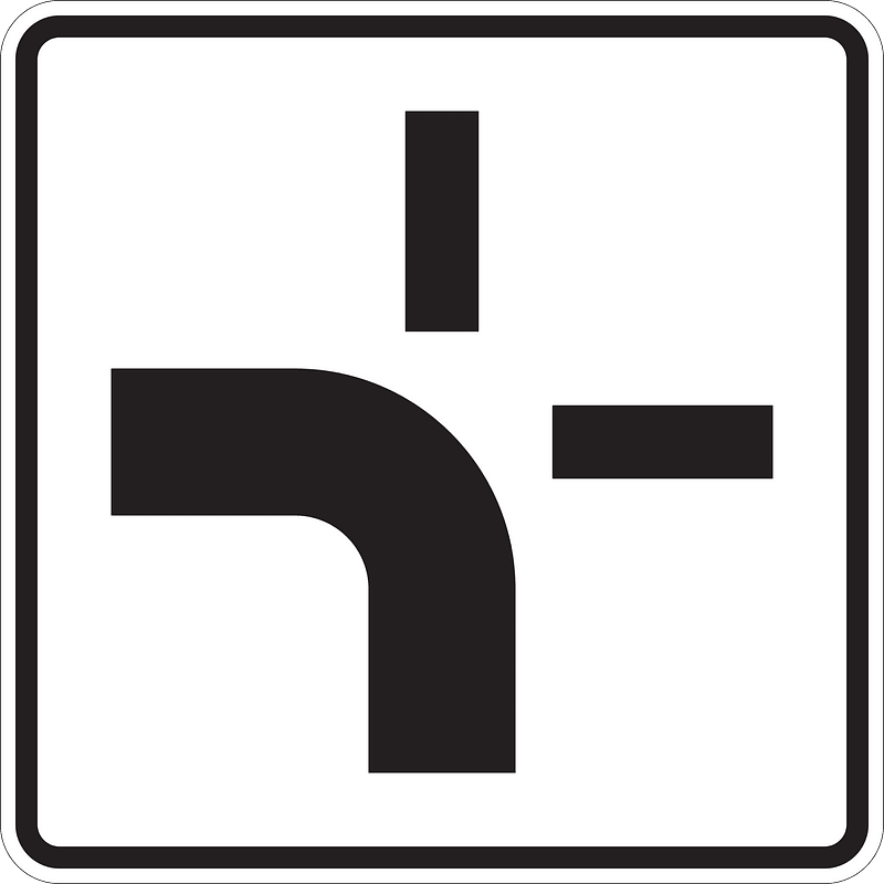 Course of this priority road turns left