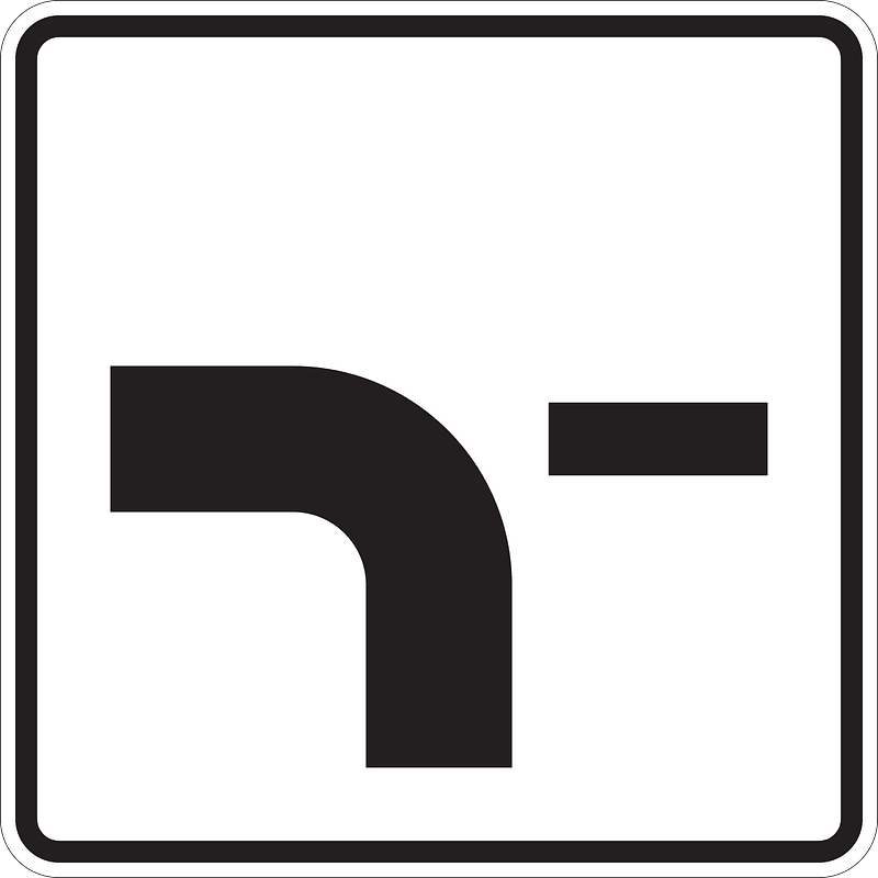 Verlauf der Vorfahrtstraße an Einmündungen