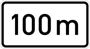 100 m ahead