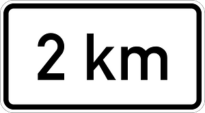 2 km ahead
