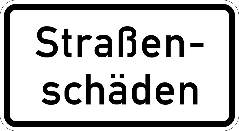 Damaged roadway