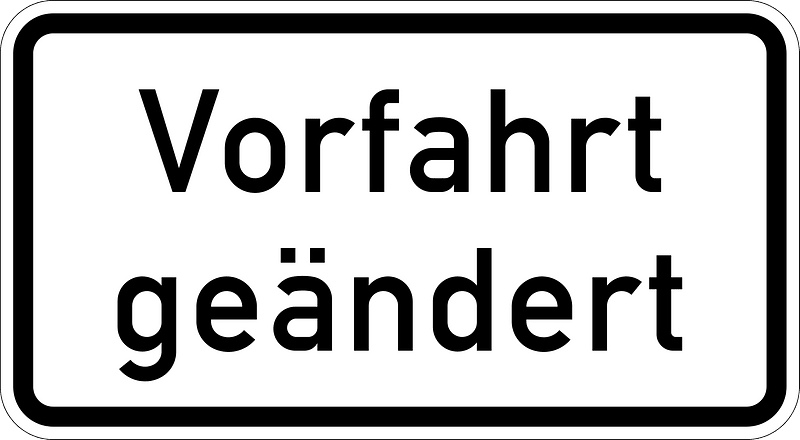 Right of way changed