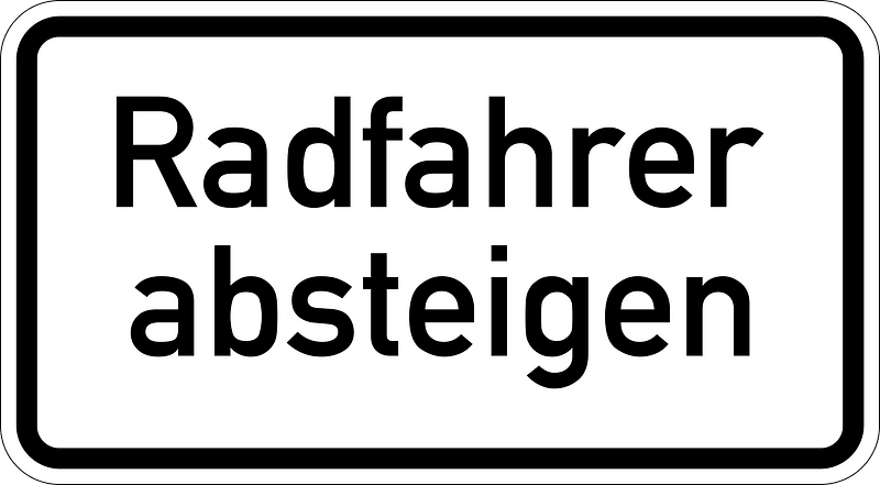 Cyclists dismount
