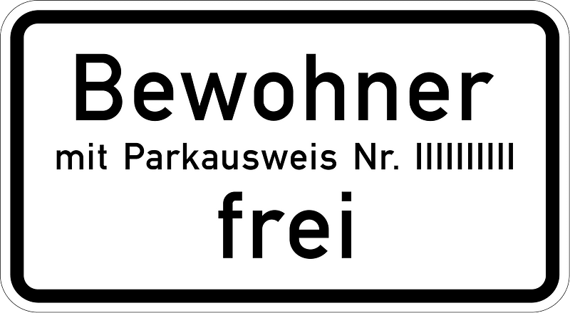 Residents with permit No. ... allowed