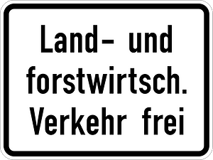 Agricultural and forestry vehicles allowed