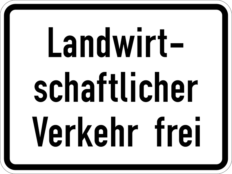 Agricultural vehicles allowed