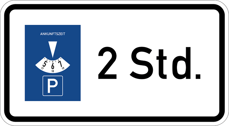Parking with disc for 2 hours