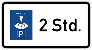Parking with disc for 2 hours