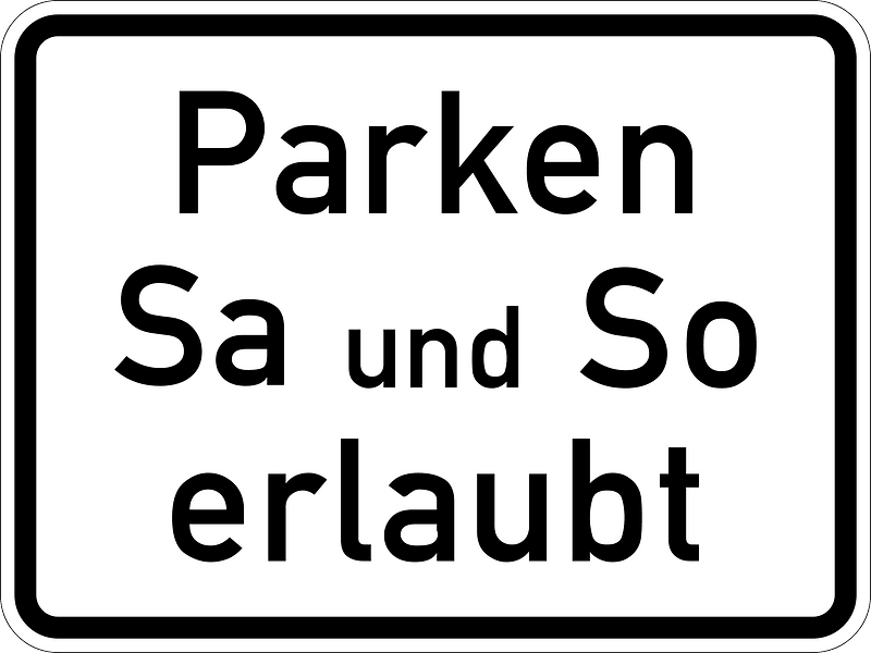 Parking allowed at weekends