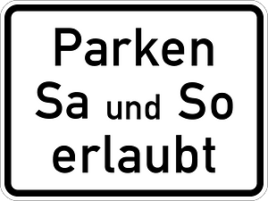 Parking allowed at weekends