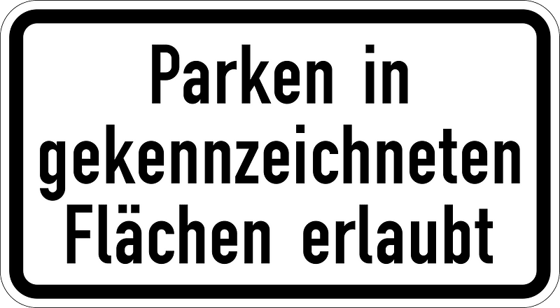 Parking allowed in marked areas