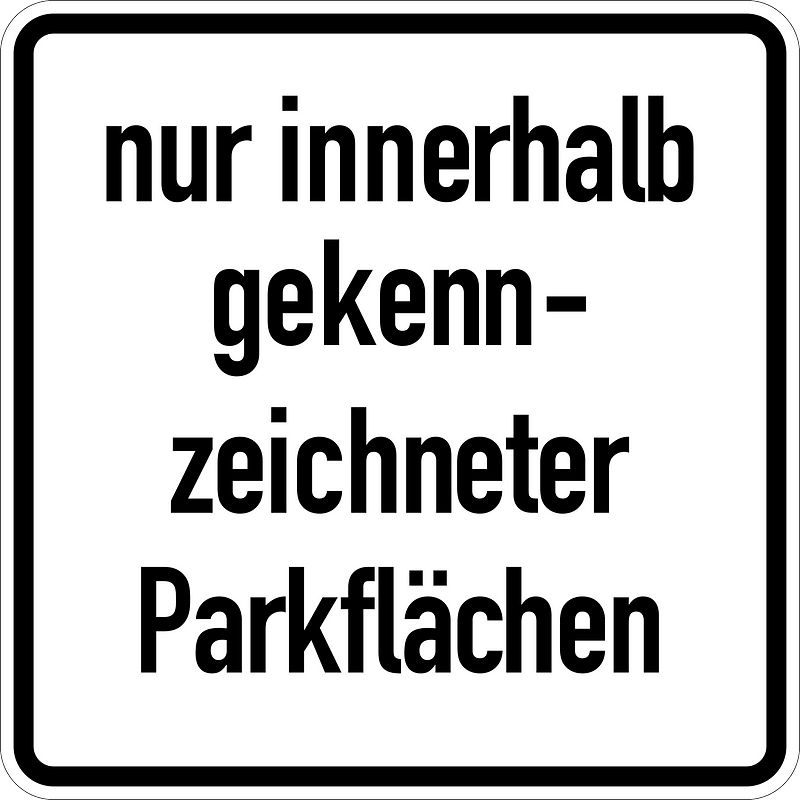 Only within marked parking areas