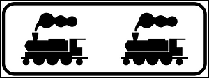 Crossing of railway linking tracks: the trains move very slowly and usually with the presence of a flagger
